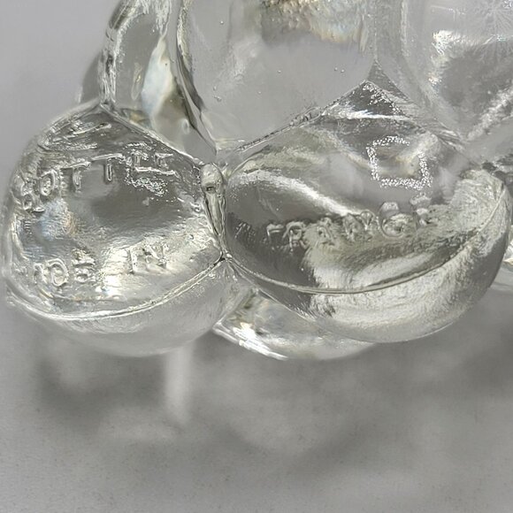 Vintage Grape Cluster Shaped Clear Glass Wine Bottle Screw Cap France - Picture 7 of 8